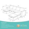 Livelylodge Modern L-Shaped Modular Sectional Sofa, Polyester Upholstery with Sturdy Wooden Frame, Comfortable Couch for Living Room or Office, Space-
