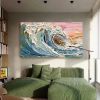 Handmade Oil Painting Original Textured Wall Art Wabi-Sabi Wave Painting On Canvas Ocean Painting Living Room Decor Boho Modern Canvas Art