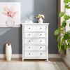 Modern 5 Drawers Dresser 5 Drawers Cabinet,Chest of Drawers Closet Organizers and Storage Clothes Storage Drawers Cabinet for Living Room, Farmhouse D