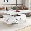 Modern Lift Top Coffee Table Multi Functional Table with Drawers