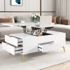 Modern Lift Top Coffee Table Multi Functional Table with Drawers