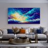 Handmade Oil Painting Large Nebula oil Painting On Canvas Original Custom Colorful Star Art Abstract Wave Painting Modern Textured Wall Art Bedroom Ho