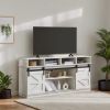 TV Stand Sliding Barn Door Modern&Farmhouse Wood Entertainment Center, Storage Cabinet Table Living Room with Adjustable Shelves for TVs Up to 65"