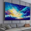Handmade Oil Painting Large Nebula oil Painting On Canvas Original Custom Colorful Star Art Abstract Wave Painting Modern Textured Wall Art Bedroom Ho