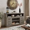 Retro TV Stand with Storage for TVs up to 65'' Mid Century Modern TV Stand & Entertainment Center with Shelf, TV Stand for Media