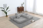 Convertible Sleeper Sofa Bed with Cylindrical Pillow, Corduroy Folding Mattress Couch with Fixed-Shape Frame